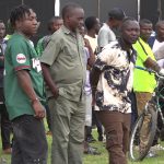 Heli Baibe tests the MIC at Rwenzori Square ready for her electrifying performance tonight